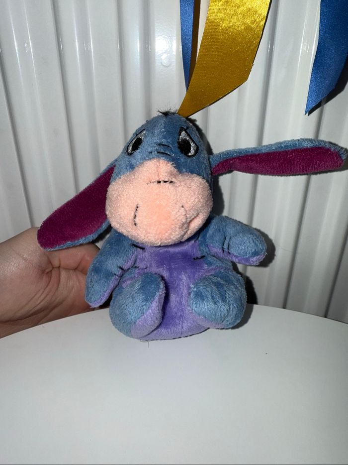 Porte monnaie doudou peluche âne bourriquet bleu