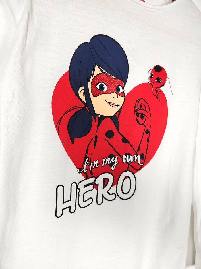 T-shirt Miraculous Ladybug, Blanc, Manches Longues, Taille 11 - 12 Ans - photo numéro 2