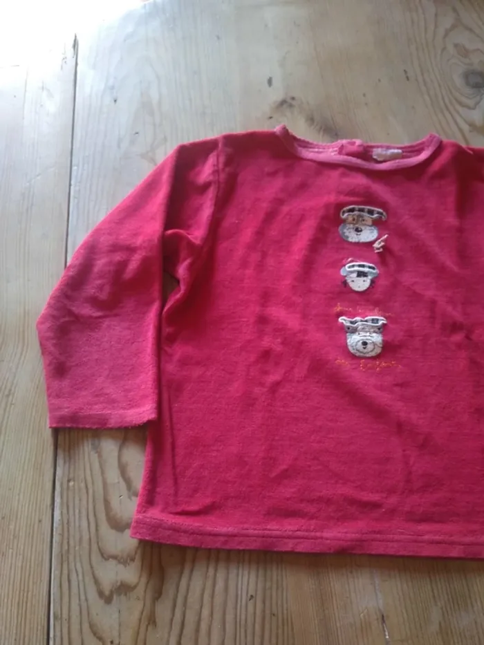 Pyjama Velours Fille Bordeaux - photo numéro 5
