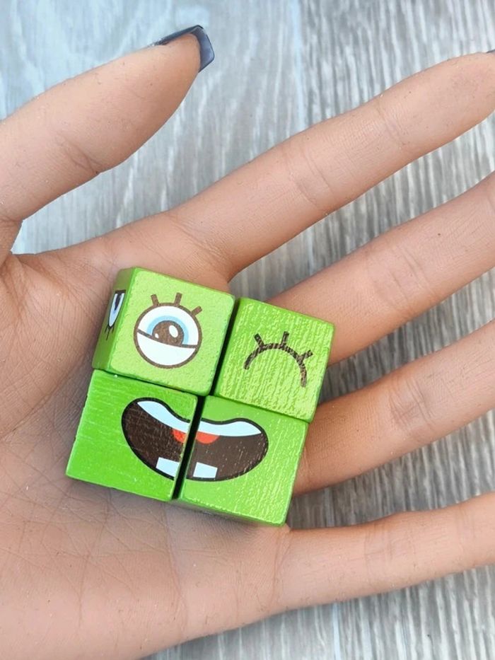 Jeu des émotions en bois, vert - photo numéro 4