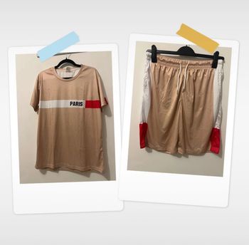 Ensemble beige “Paris” t-shirt et short - Taille L