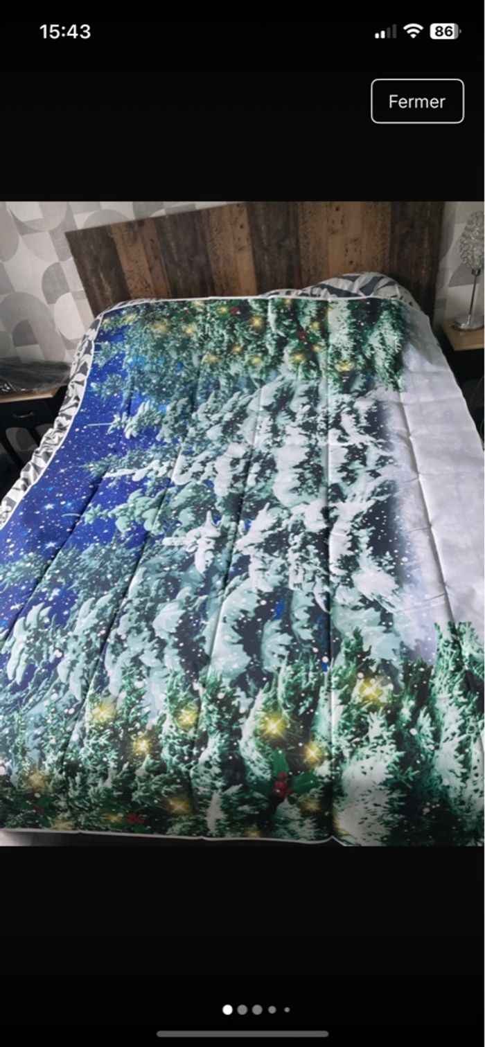 Fond photo sapin enneigé 2,10 × 1,50 m