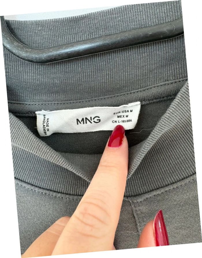 Sweat-shirt gris oversize Mango taille M - photo numéro 3