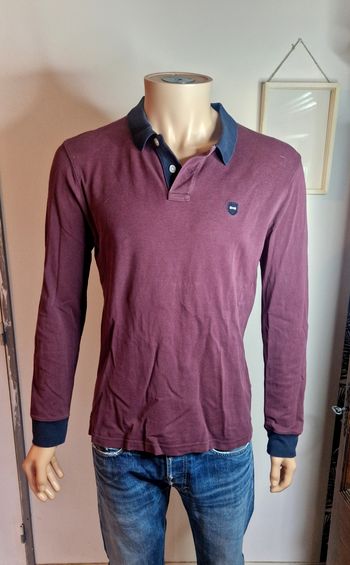 Eden park Polo manches longues Bordeaux Chic Homme Taille M Pima