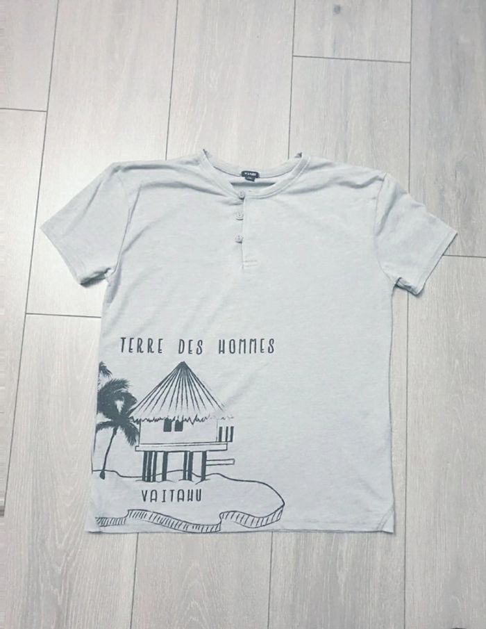 Maillot manche courte gris. Garçon 12 ans Marque Kiabi