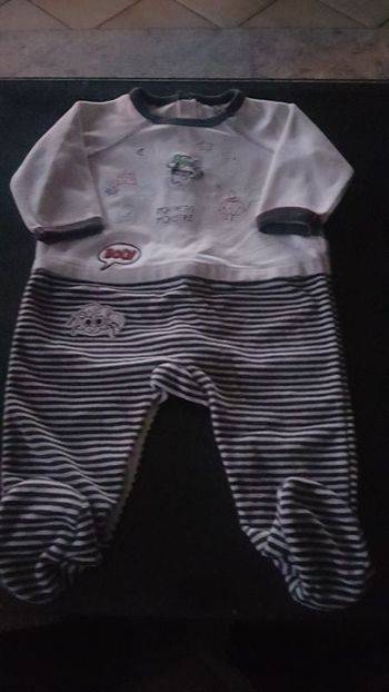 pyjama velours bleu marine et blanc sergent major 9 mois