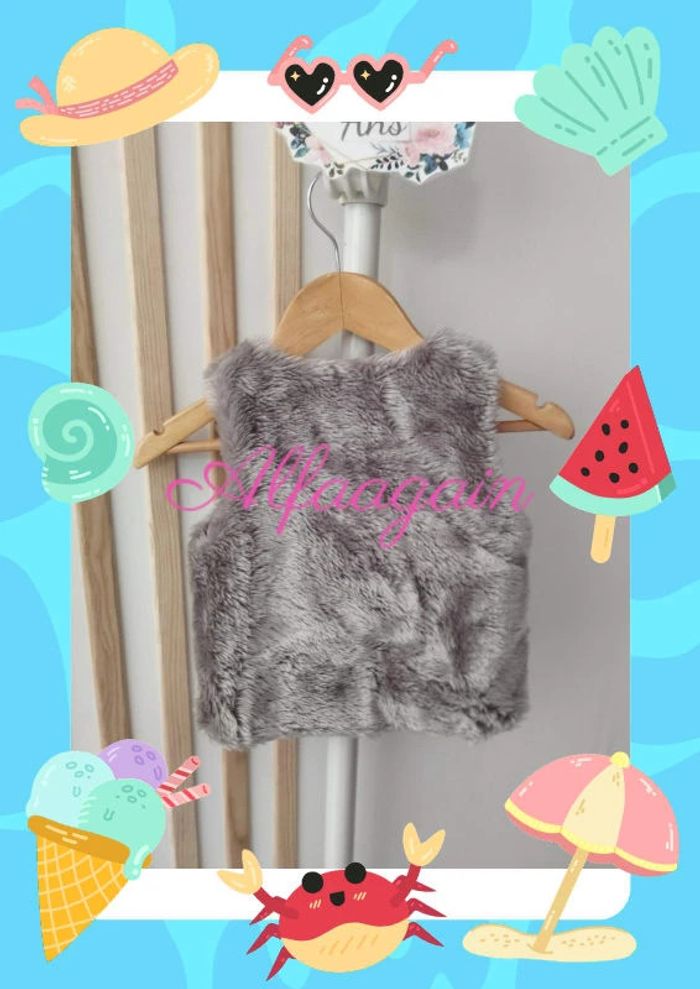 Gilet boléro fourré gris Kiabi 3ans - photo numéro 5