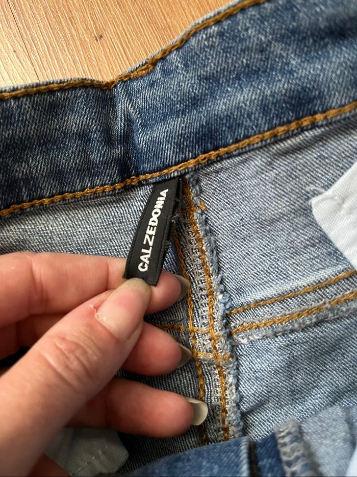 Jean bleu foncé lacets noirs original T.S Calzedonia TBE  👖 - photo numéro 2