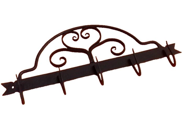 Ancien support mural à Cochonnaille Fer forgé à décor motifs de volutes