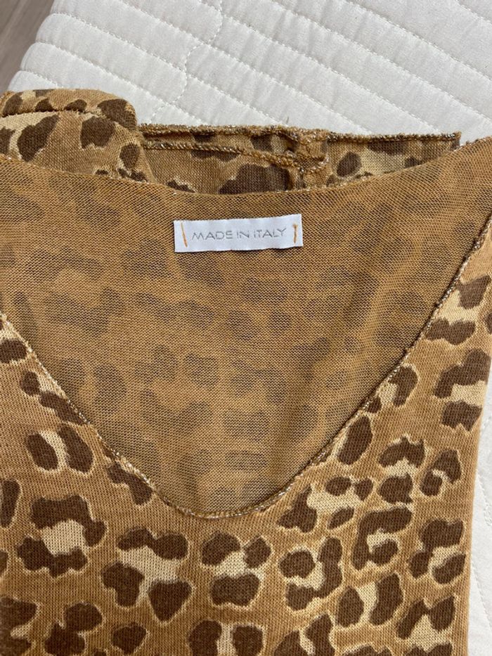 Pull léger beige, marron clair et caramel - photo numéro 4