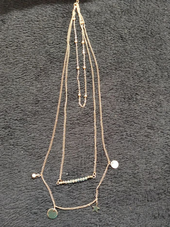 Collier fantaisie métal doré - photo numéro 3