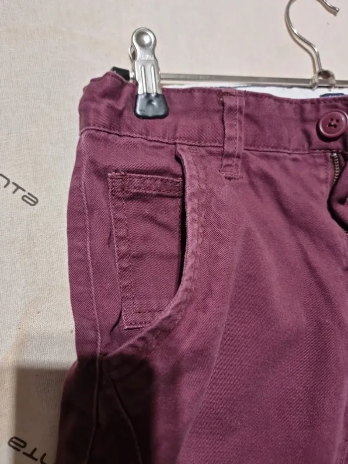 Pantalon type Jean fin bordeau kiabi 10 ans - photo numéro 4