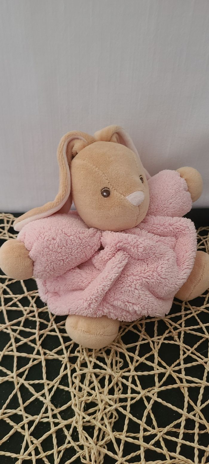 Doudou lapin plume blanc rose KALOO - photo numéro 3