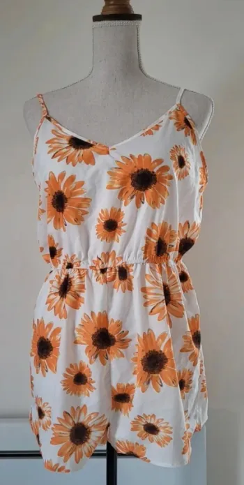 Combi short imprimé tournesols jaune orange Shein Taille XL ou 42