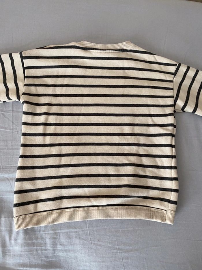Superbe beau pull à rayures beige Zara taille 4-5 ans - photo numéro 7