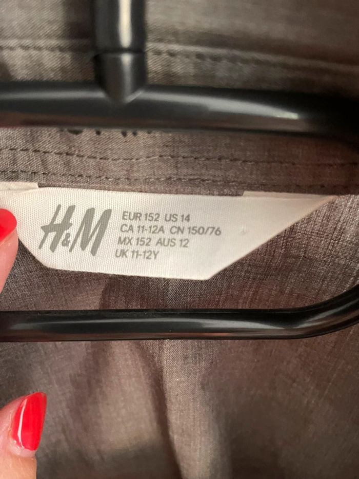 Chemise H&M grise manches longues 12 ans - photo numéro 3