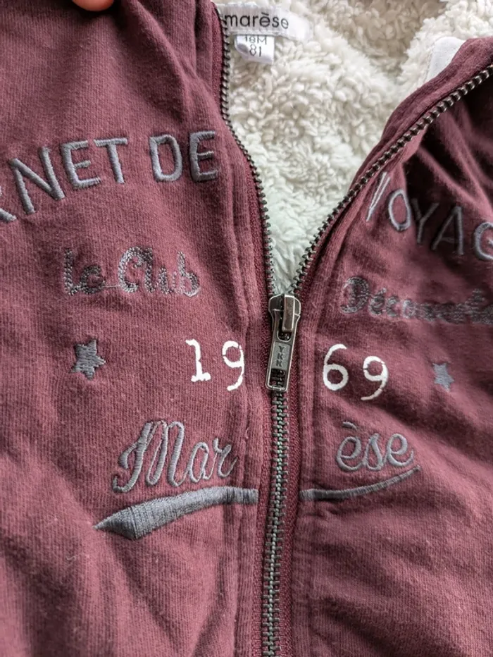 Sweat zippé bébé 18 mois - photo numéro 4