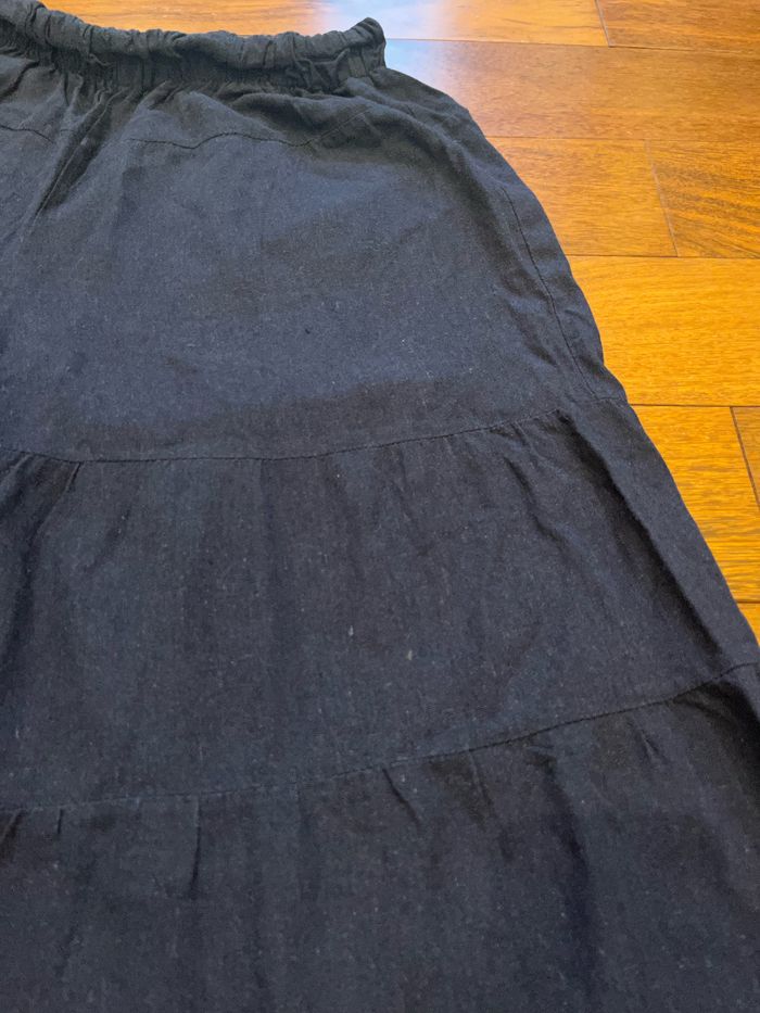 Pantalon extra large wide leg baggy bleu marine taille élastique lavish taille S - photo numéro 7