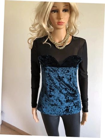 Haut bleu marine et noir neuf à manches longues Morgan taille M (valeur 35€)