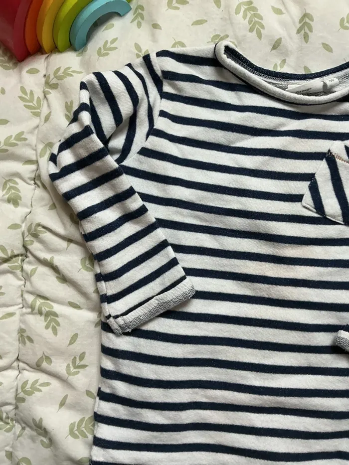 marinière blanc rayée marine 2 ans feetjeboys - photo numéro 6