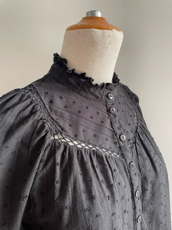 Blouse noire One Step T36 plumetis ajourée - photo numéro 6