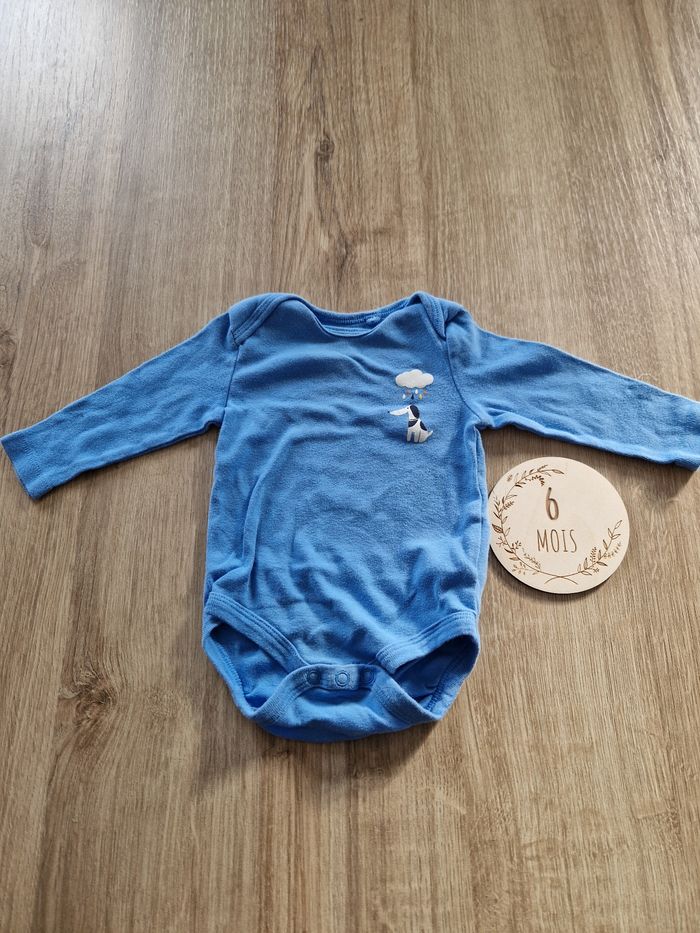 Body Bébé Bleu Manches Longues Lupilu (2-6 Mois / 62-68 cm)