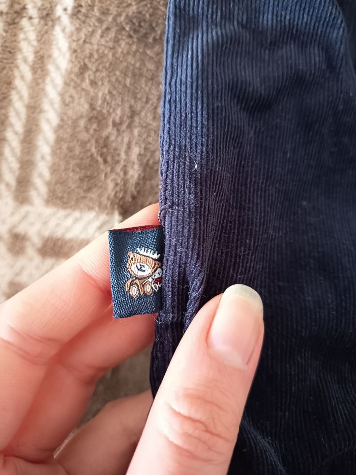 👖Pantalon Noir Enfant en Simili Velours côtelé - 3 Mois / Sergent Major - photo numéro 6