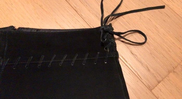 Jupe en cuir retournée / daim - photo numéro 3