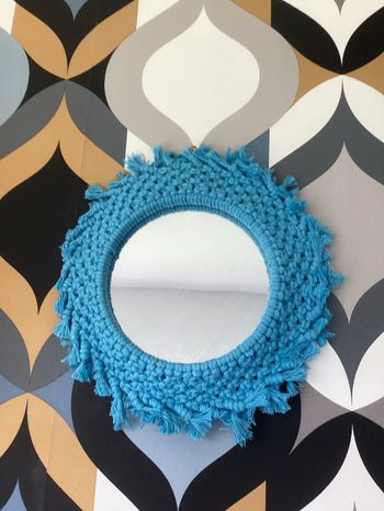 Couronne miroir macramé