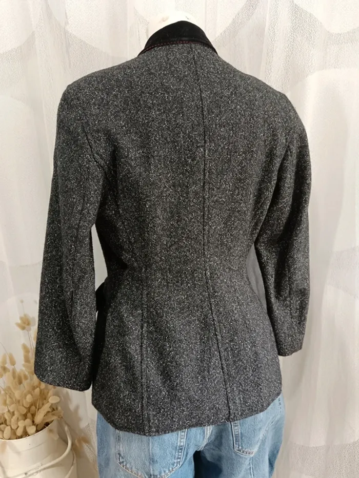 Gaultier junior "Blazer gris chiné et Velour noir" taille 40 - photo numéro 4
