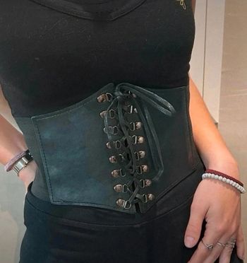 ceinture gaine corset vintage rétro ajustable noire