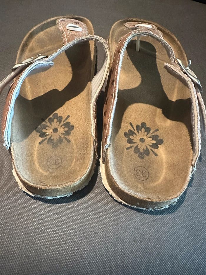 Sandales à brides rose doré T33 - photo numéro 5