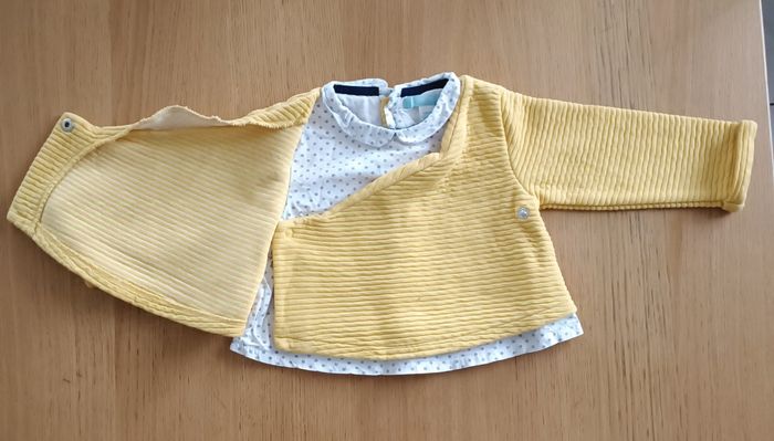 Gilet Cache-coeur Obaïbi jaune 9 mois fille - photo numéro 5