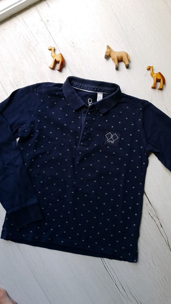 Polo okaidi bleu marine garçon 8ans cérémonie ou autre