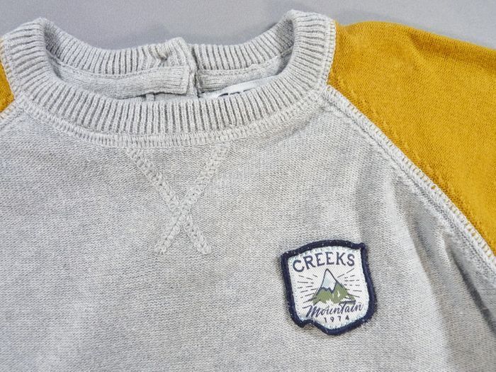 Pull tricot gris moutarde Creeks 36 mois 98 cm garçon - photo numéro 2