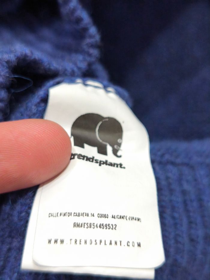 Rare pull bleu "Trendsplant" Green Label - photo numéro 4