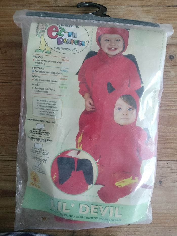 Déguisement petit diablotin 1-2 ans neuf