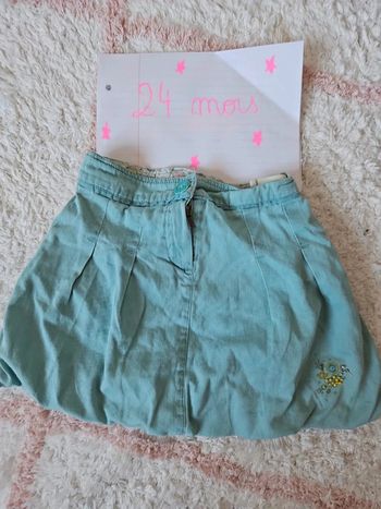 jupe fille bleu clair /bleu turquoise, taille 2 ans 24 mois sergent major