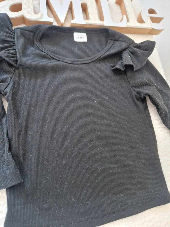 🎀 Haut noir pour bébé fille - 12/18 mois - 🎀 - photo numéro 3