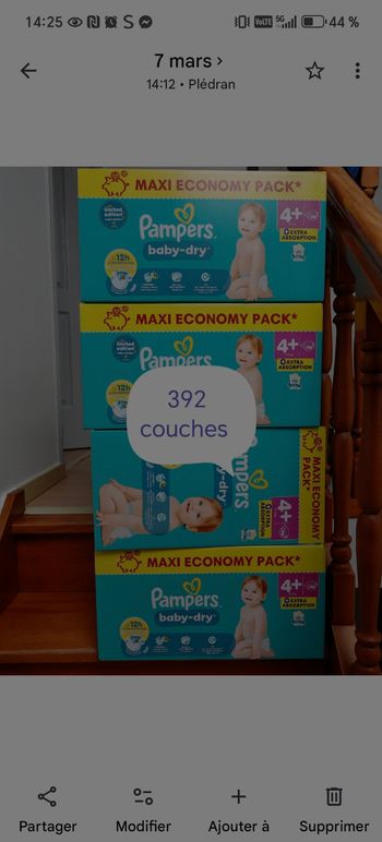 4 cartons de couches neuf  T4+ Extra absorption