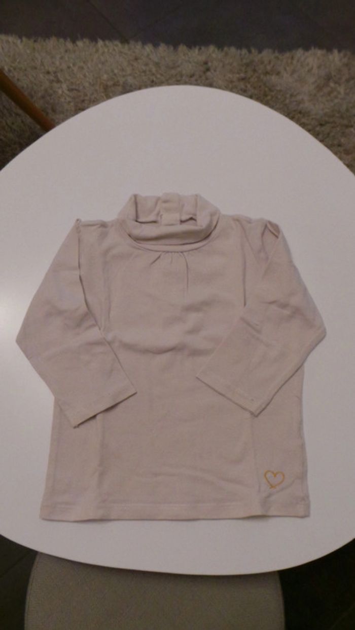 Sous pull à col roulé rose pâle Kiabi