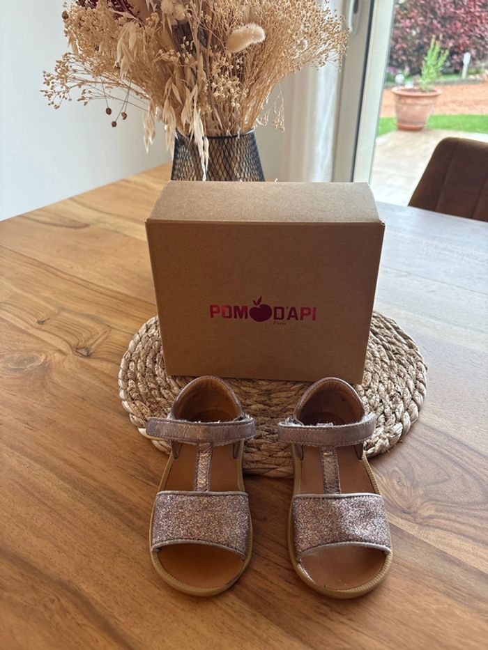 Sandales Pom d'Api Taille 22 - Rose argentée