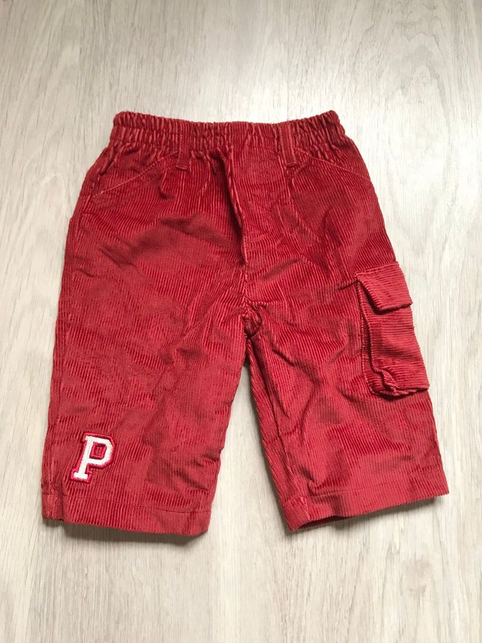 Pantalon velours côtelé rouge 6 mois
