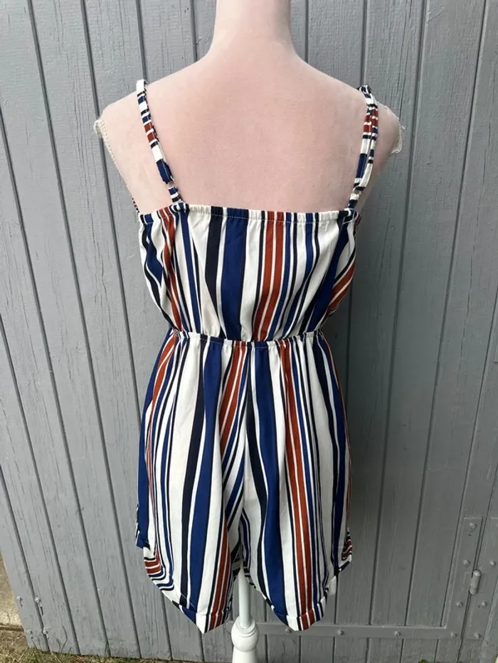 Combi-short rayé coloré été légère fines bretelles 36/S - photo numéro 4