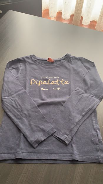 T shirt manche longue bleu