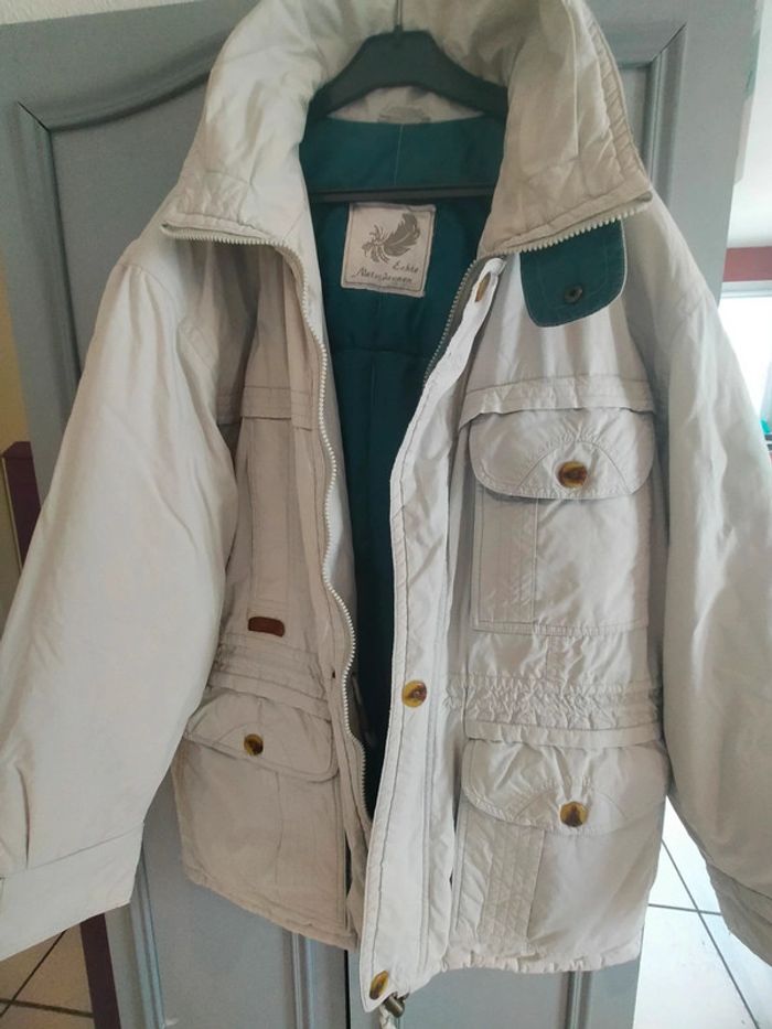 Veste blouson homme T 46 beige et vert - photo numéro 2