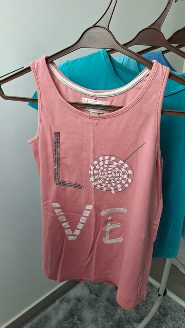 Lot de 6 tee-shirts/débardeurs fille 10 ans - photo numéro 4