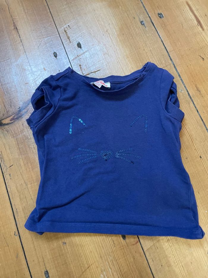 T-shirt sequin chat DPAM 12 mois