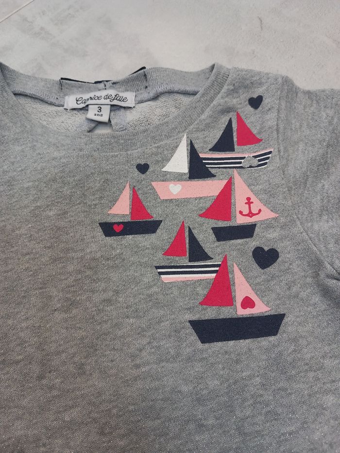 Pull gris argenté fille 3 ans - photo numéro 2