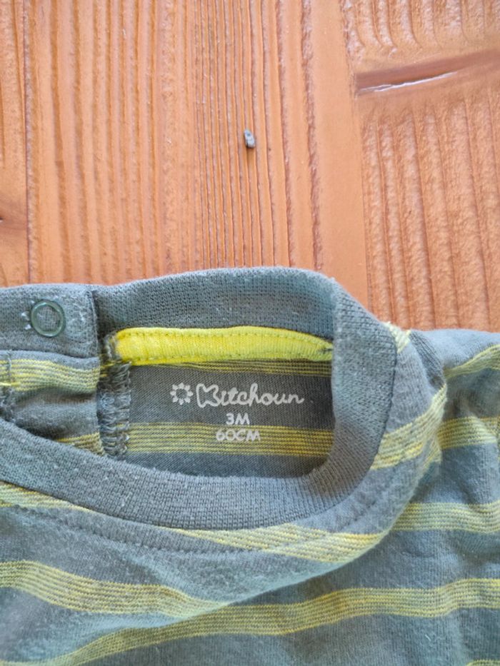 T-shirt manches longues pression dos rayé - photo numéro 2